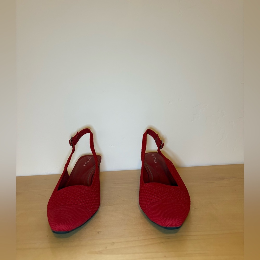 Elegant Red Slingback Heels